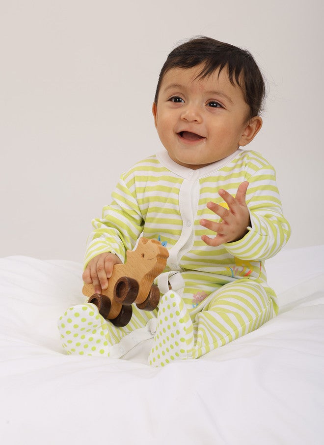 BONTOTS Infant Boys Tropical Safari Printed Organic Cotton Sleepsuit - Image 1